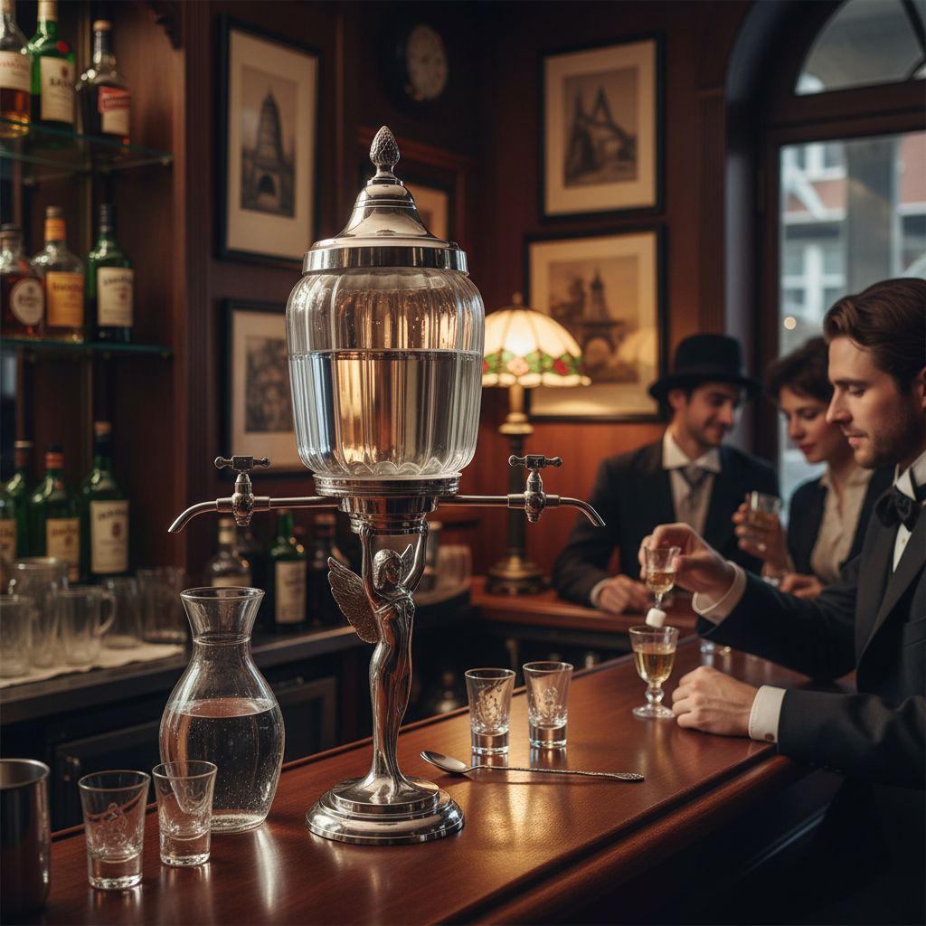 Crystal Ribbed Absinthe Fountain – Silver Angel Collector’s Edition ...